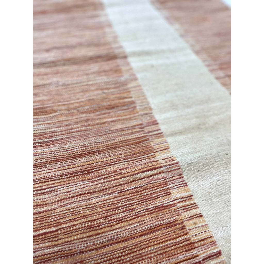 Pink and white wool Moroccan hallway runner - Kantara | Moroccan Rugs