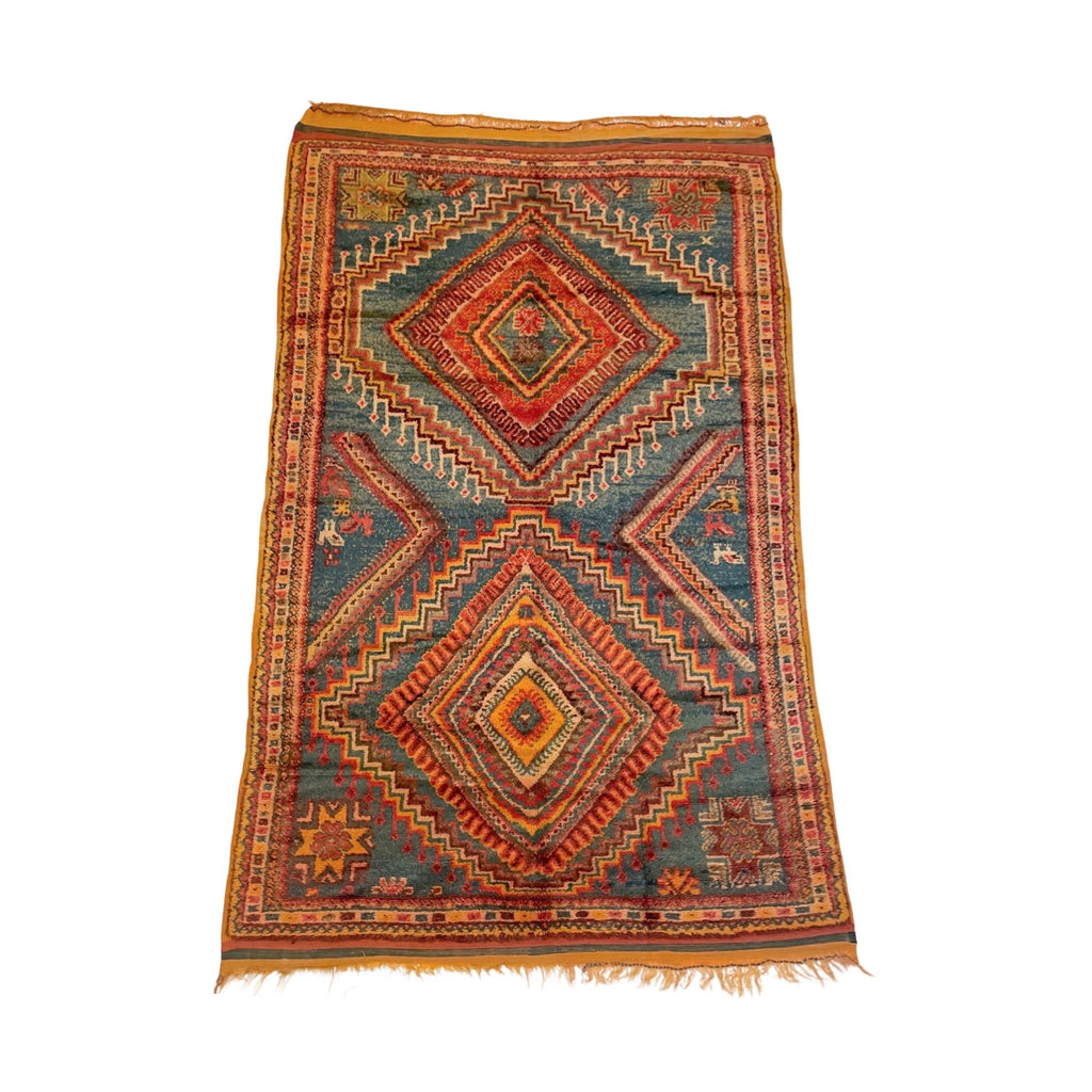 Orange and blue Moroccan area rug - Kantara | Moroccan Rugs