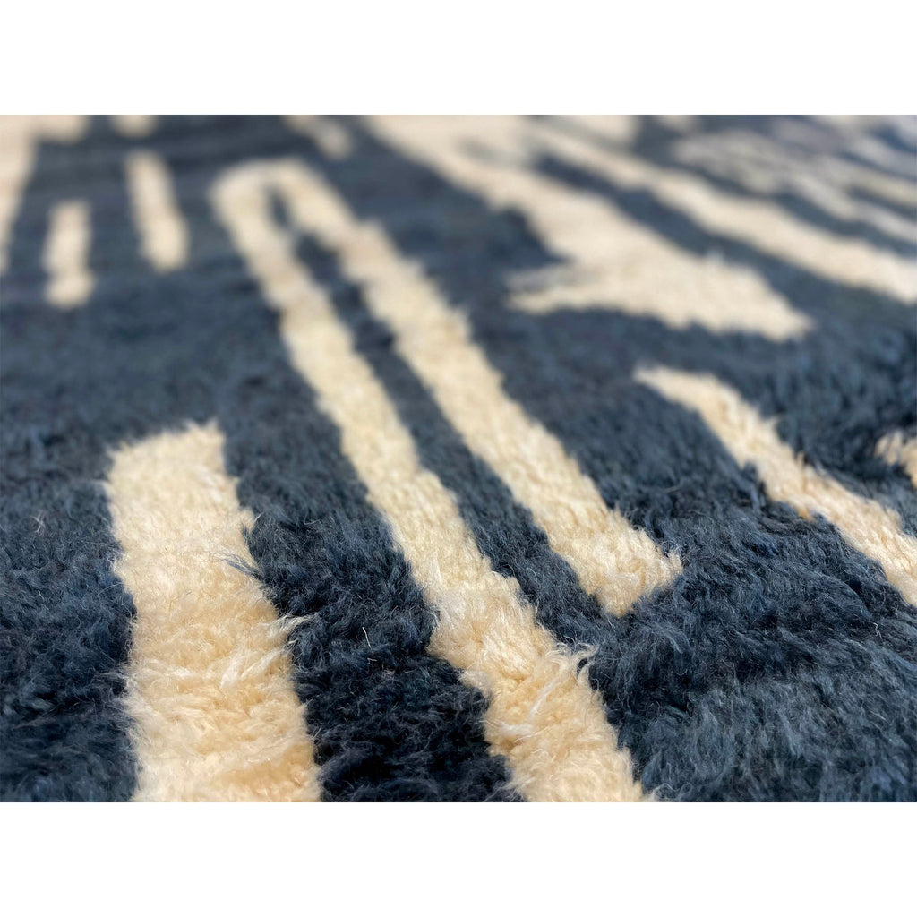 Mid century modern black and white Moroccan area rug - Kantara | Moroccan Rugs
