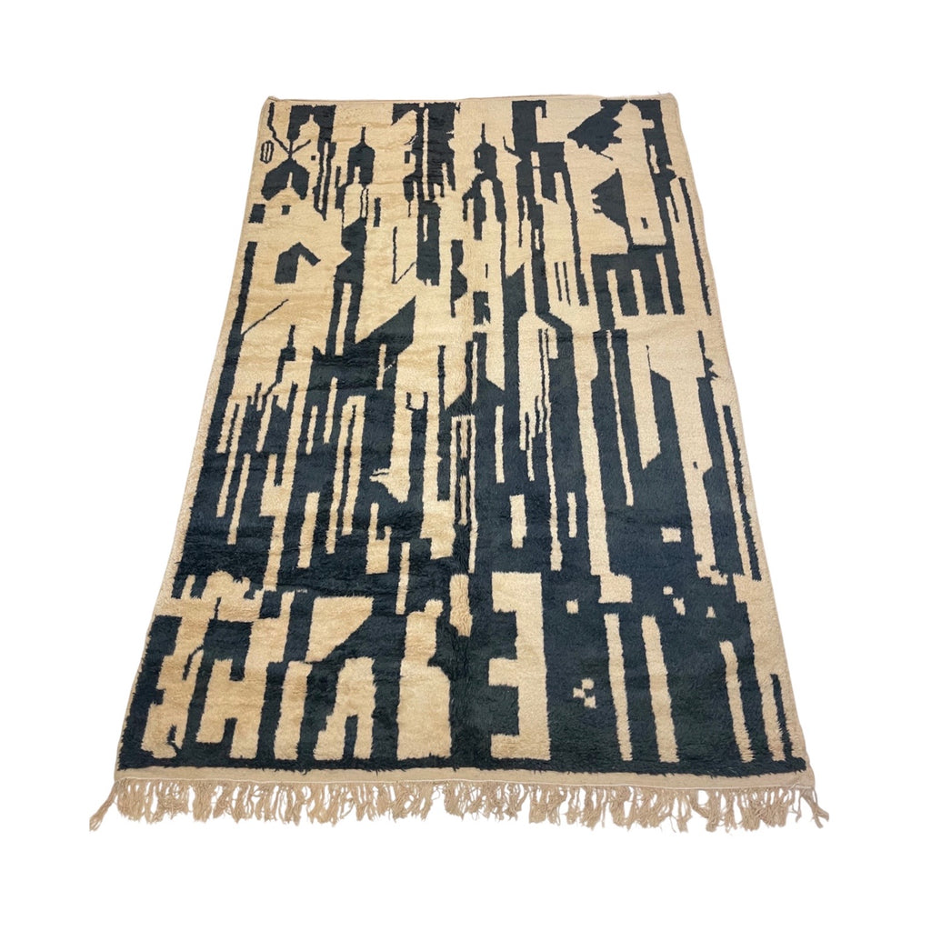Black and white abstract Moroccan area rug - Kantara | Moroccan Rugs