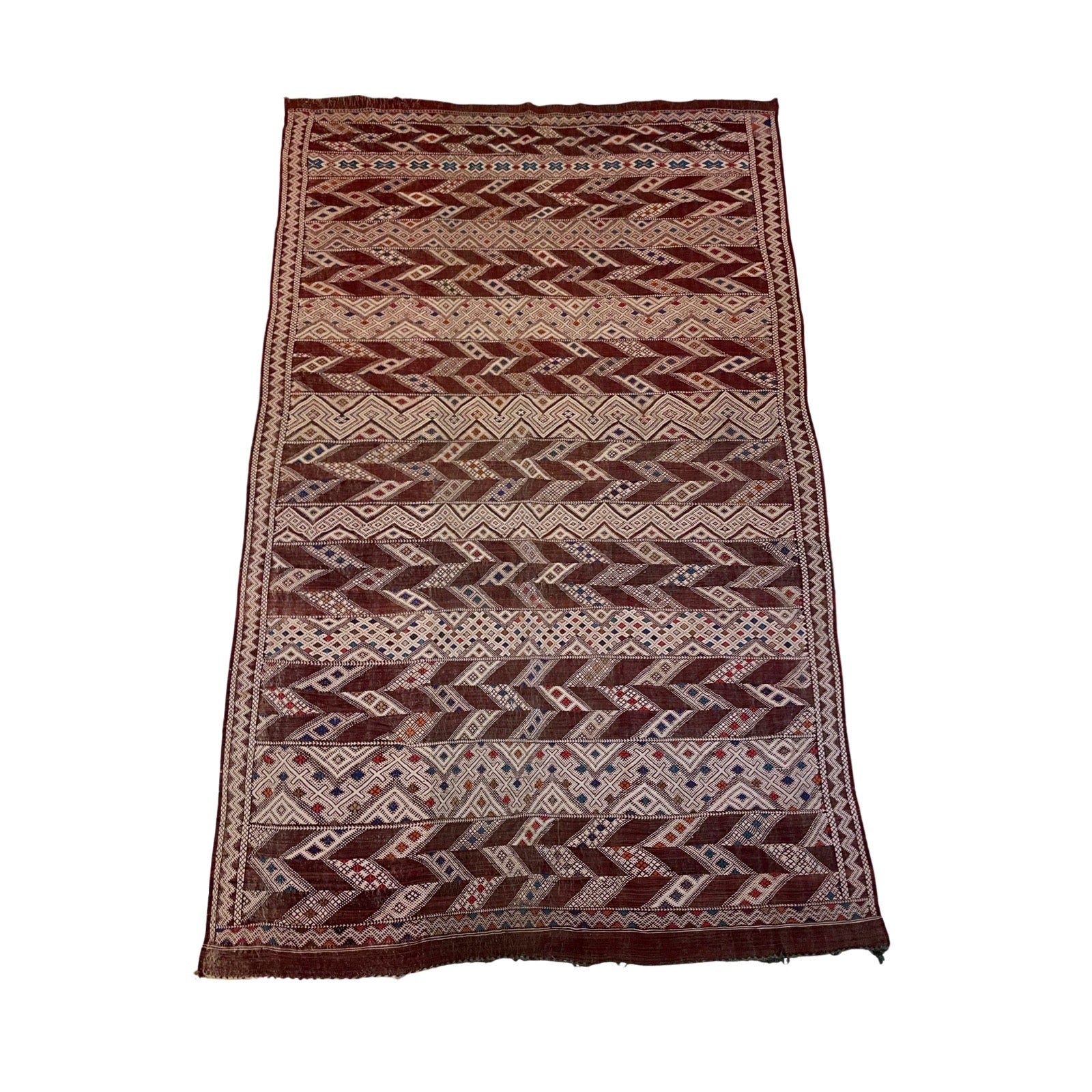 Vintage red Moroccan flatweave entryway rug - Kantara | Moroccan Rugs