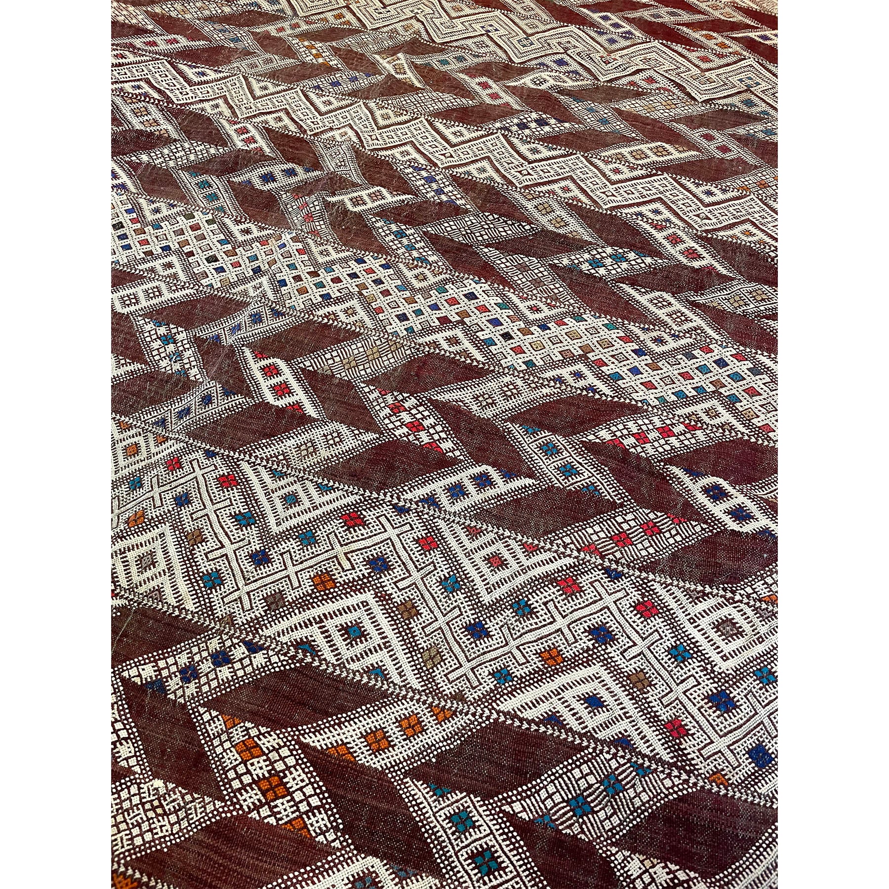 Zemmour style red vintage Moroccan kilim rug - Kantara | Moroccan Rugs