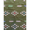 Geometric Moroccan kilim throw rug in army green - Kantara | Moroccan Rugs