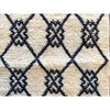 Classic white and black Moroccan trellis rug with geometric details - Kantara | Moroccan Rugs