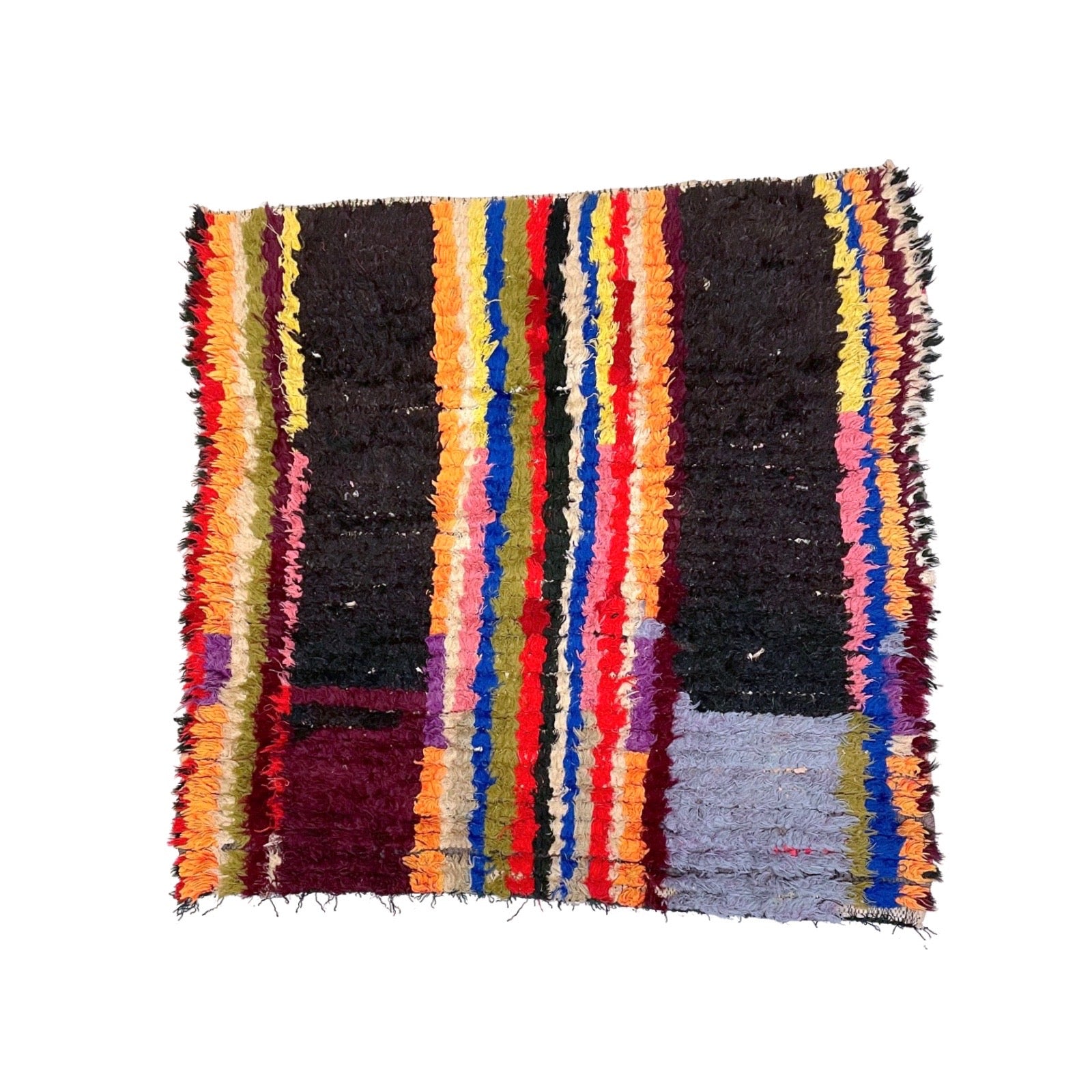 Small Square shaped Moroccan Boucherouite Rug– Kantara | Moroccan Rugs