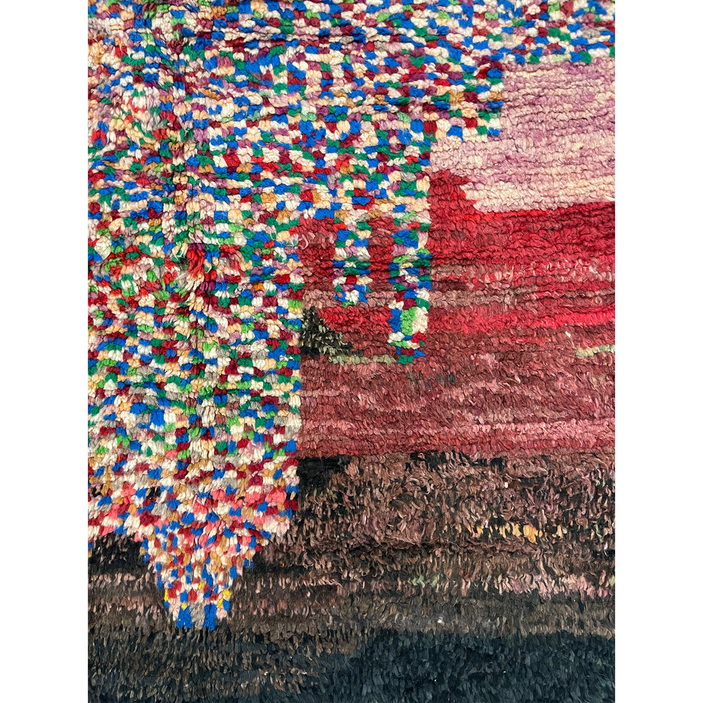 One-of-a-kind Moroccan bedroom rug with abstract pattern - Kantara | Moroccan Rugs