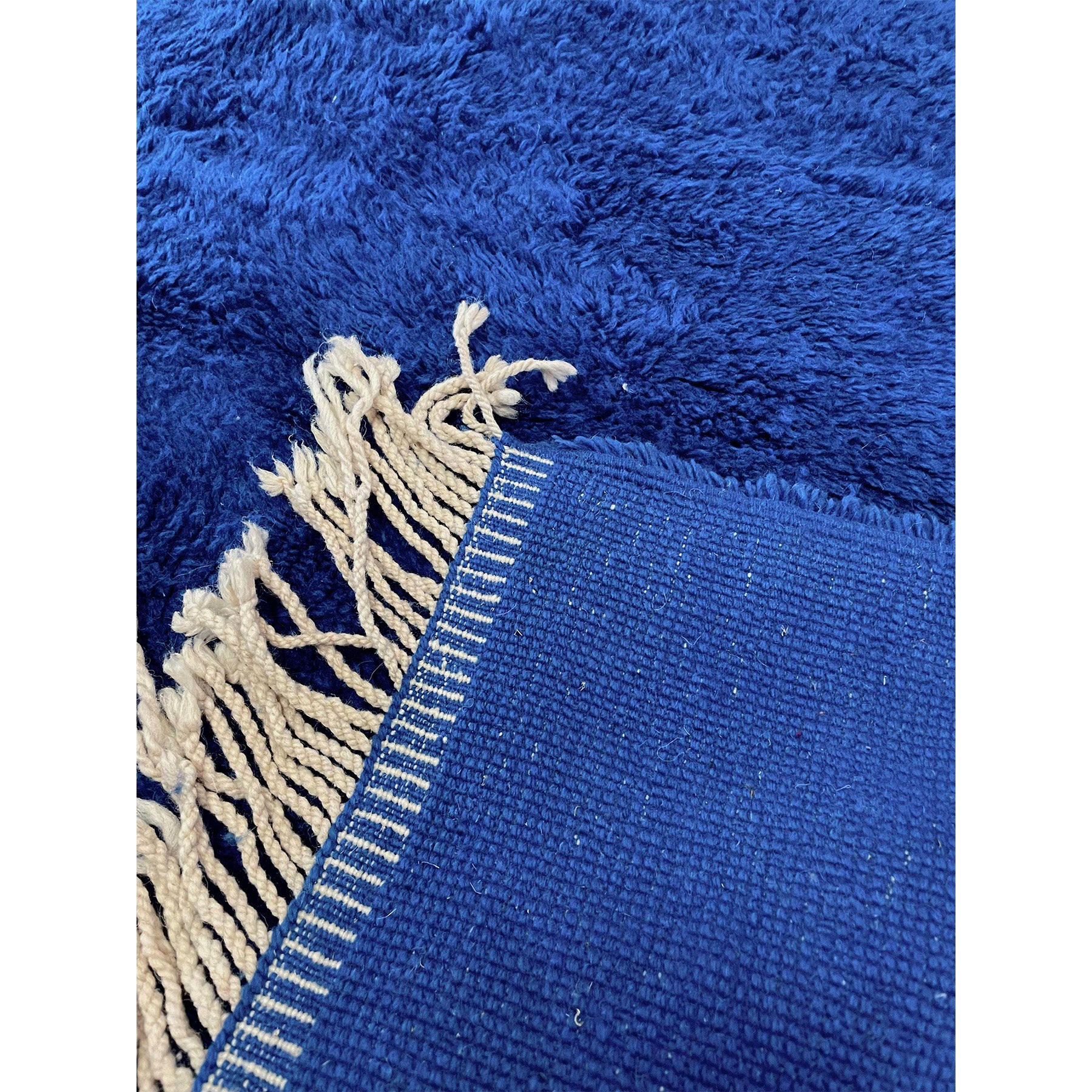 One of a kind cobalt blue Moroccan Beni Ourain rug - Kantara | Moroccan Rugs