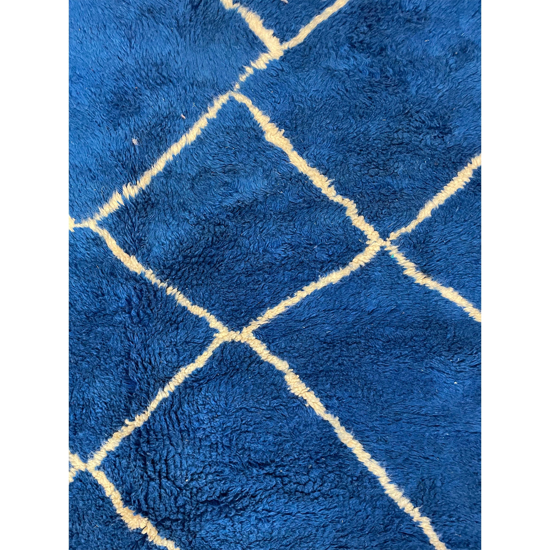 Modern Beni Ourain Moroccan rug in deep blue - Kantara | Moroccan Rugs