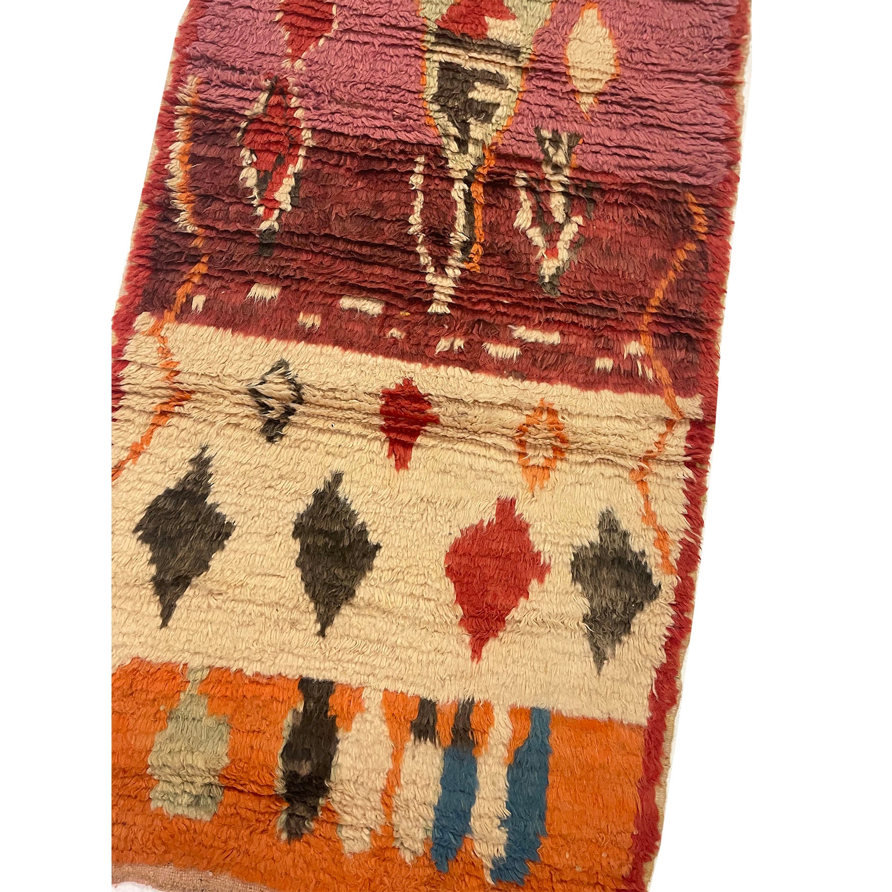 Vintage Moroccan berber runner rug with diamond motifs - Kantara | Moroccan Rugs