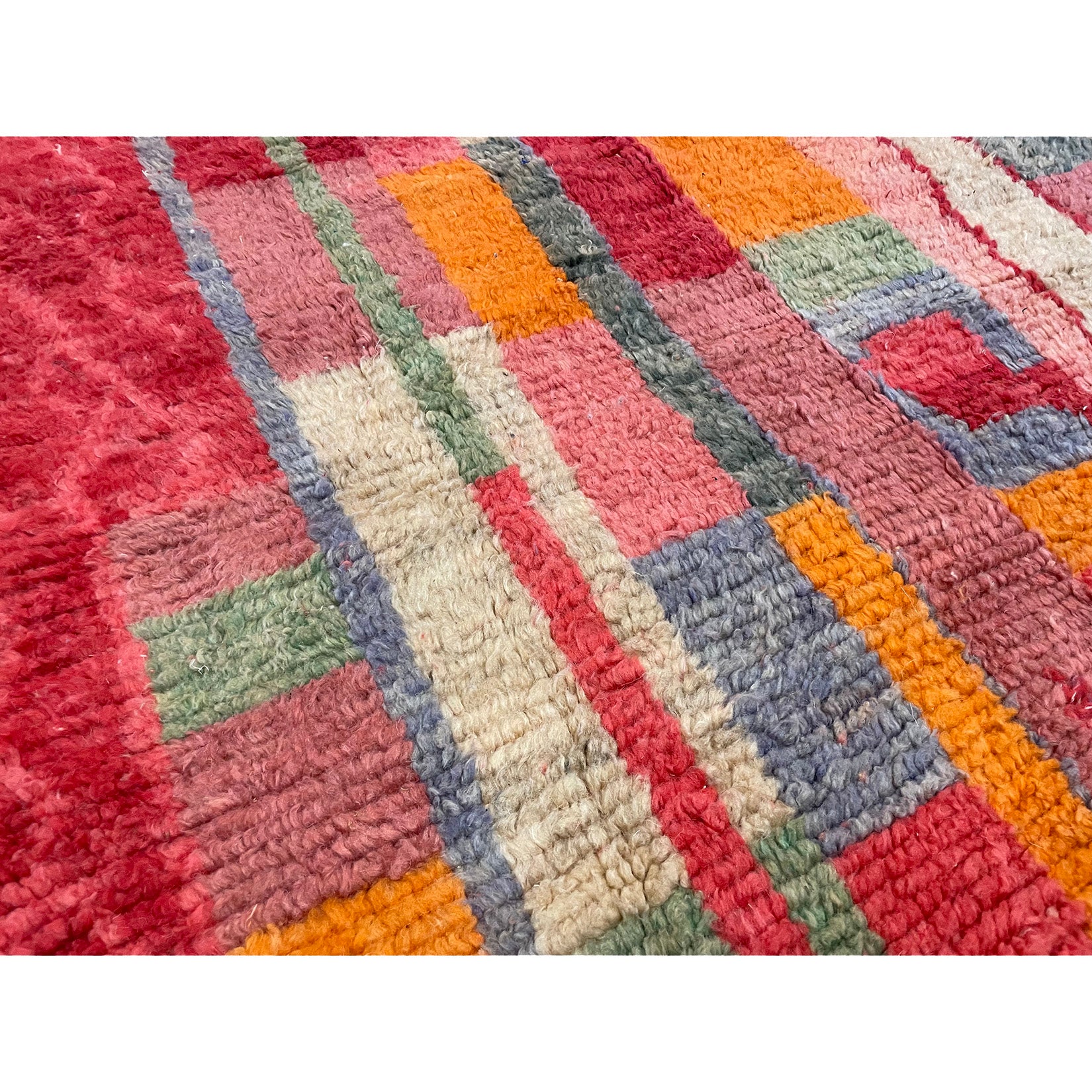 Bright pink and orange handwoven Moroccan area rug - Kantara | Moroccan Rugs