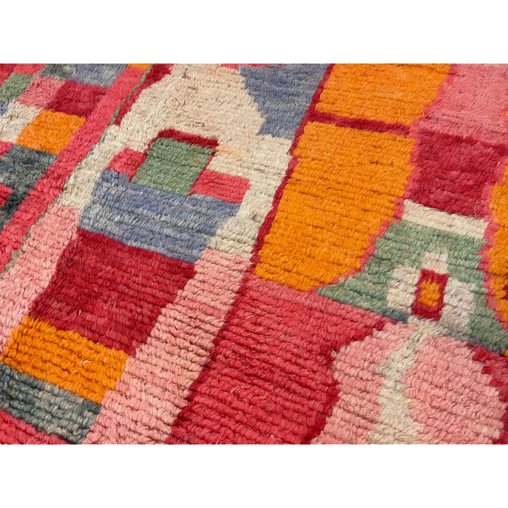 Contemporary boho chic pink and orange Moroccan living room rug - Kantara | Moroccan Rugs
