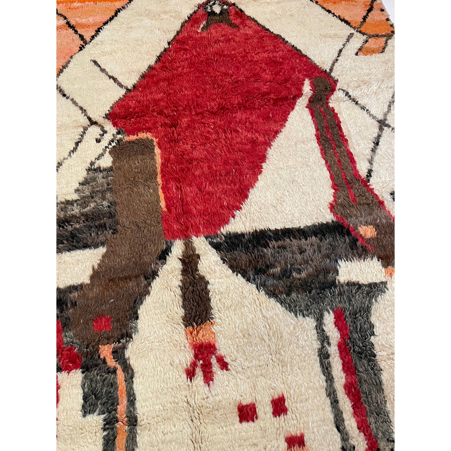 Contemporary red and orange Moroccan living room rug - Kantara | Moroccan Rugs