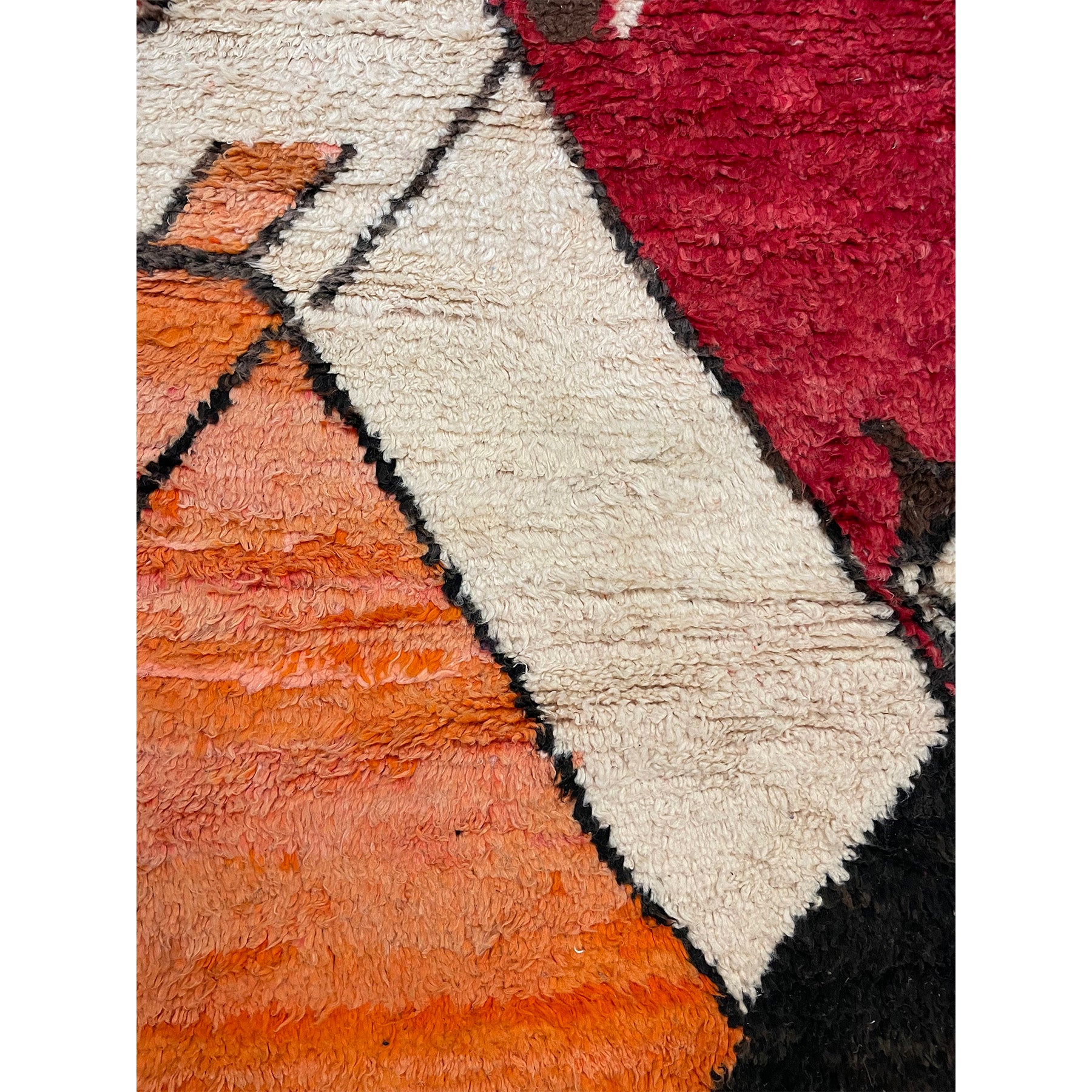 Handwoven wool Moroccan rug in red, orange, and brown - Kantara | Moroccan Rugs