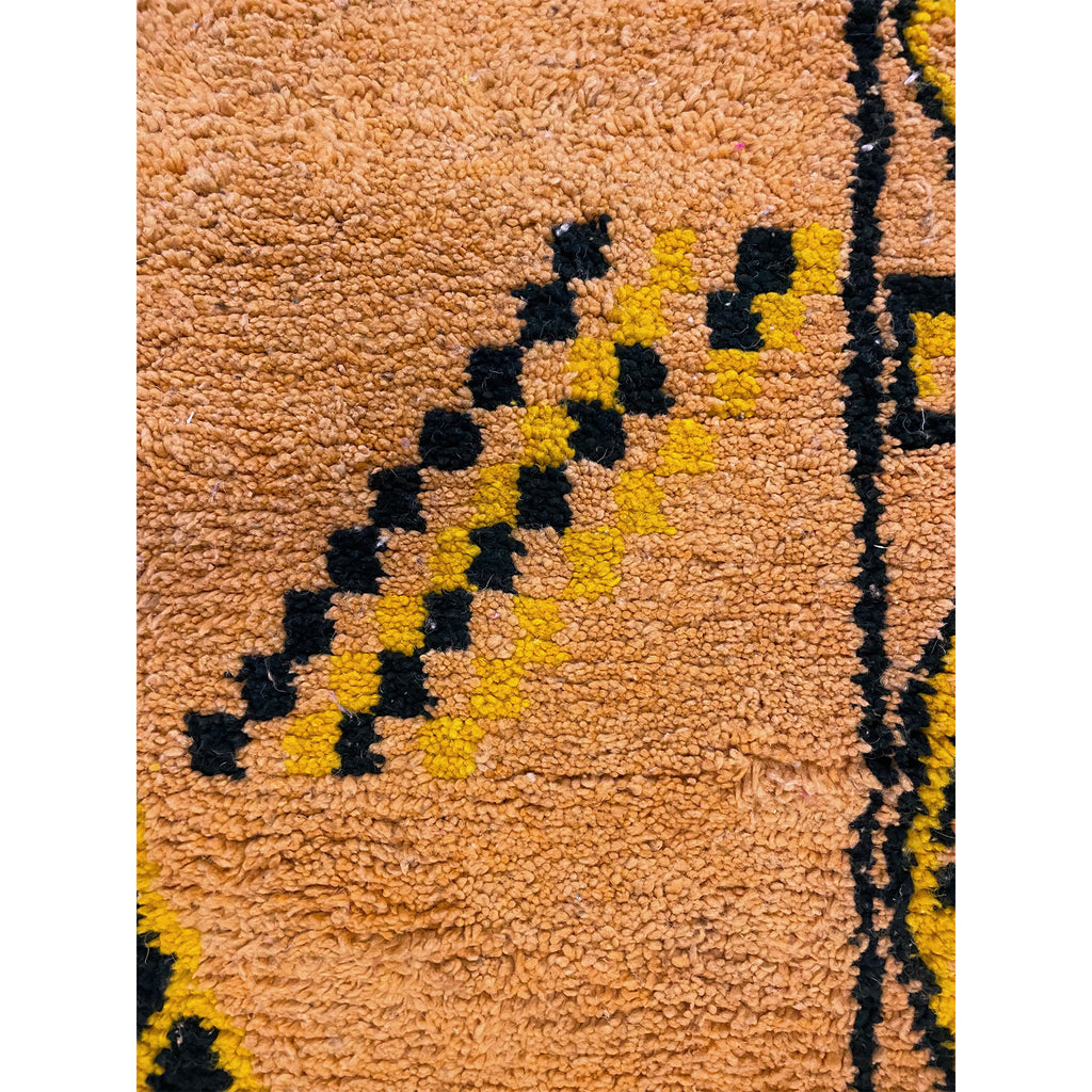 Boujaad style mustard yellow wool Moroccan runner rug - Kantara | Moroccan Rugs