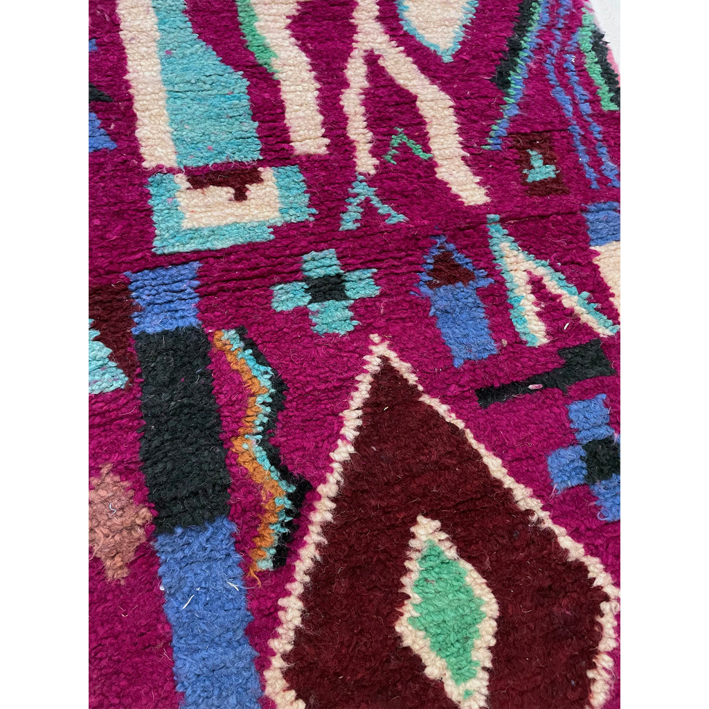 Colorful Moroccan diamond runner in berry purple - Kantara | Moroccan Rugs