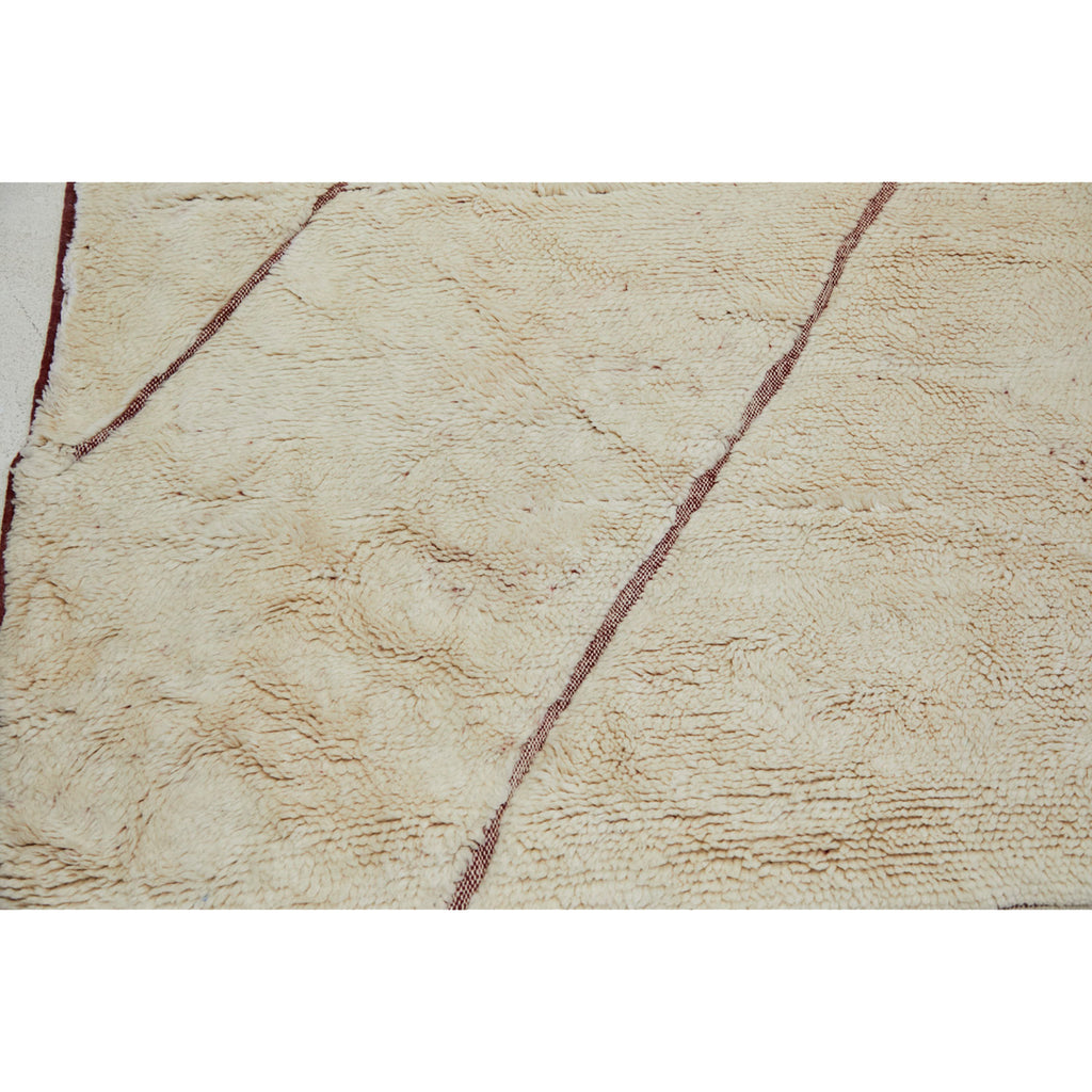 Detail of Mid century modern Moroccan trellis rug in white - Kantara | Moroccan Rugs
